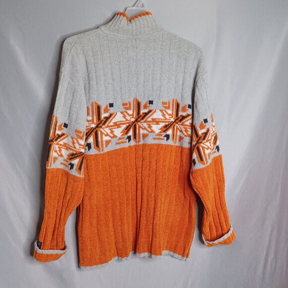 Southpole Sweater Mens XXL Gray/Orange Chanille 2KTeam Soft Knit Outdoor Snow - Picture 2 of 8